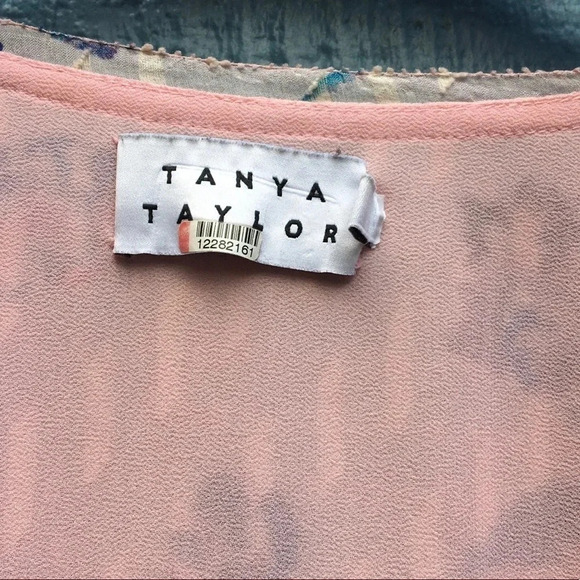 Tanya Taylor Blaire Pink Floral Silk Ruffle MIDI Dress Faux Wrap Flowers 2 - Picture 8 of 12